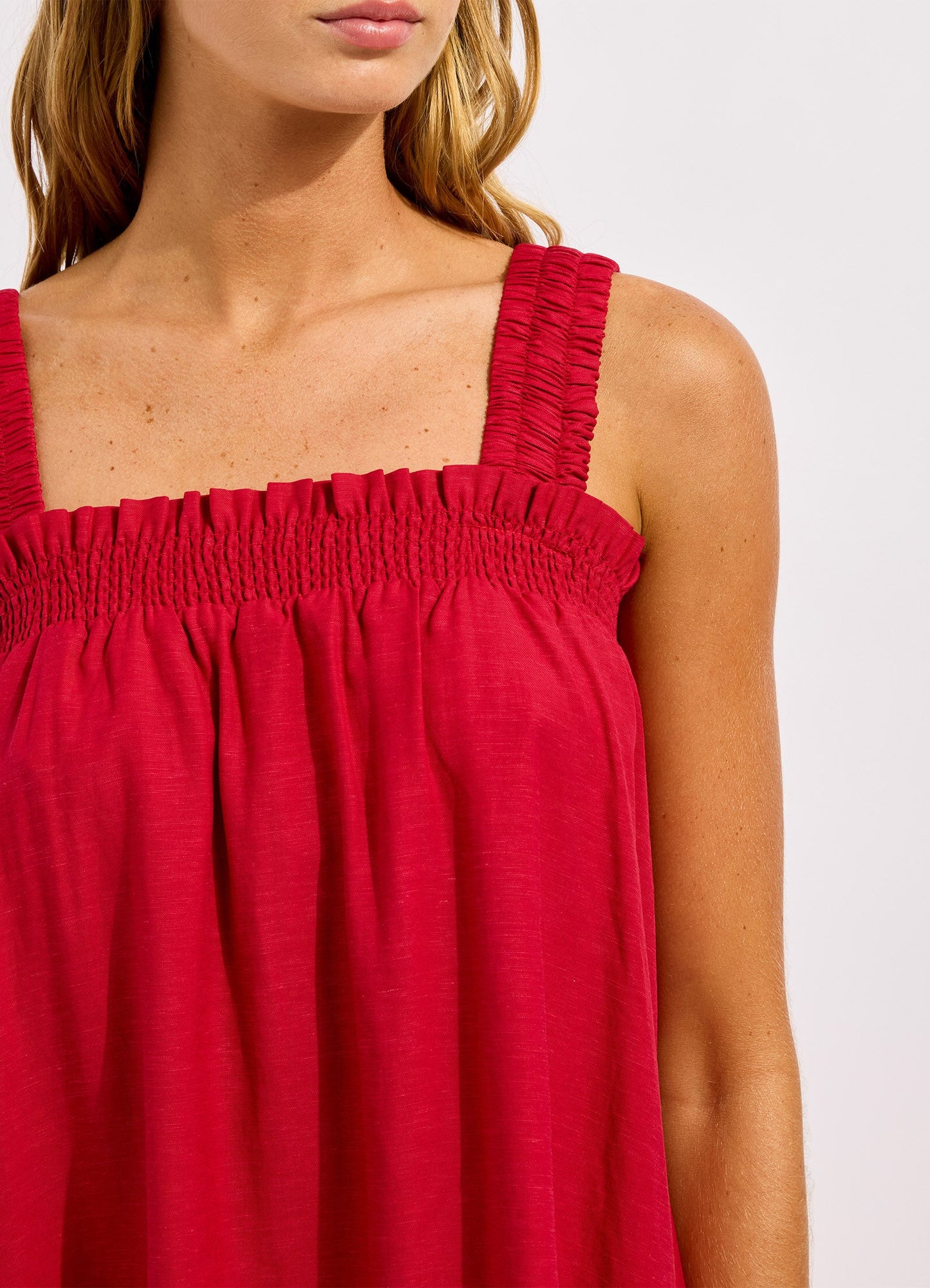 Beachedit Gathered Band Mini Dress