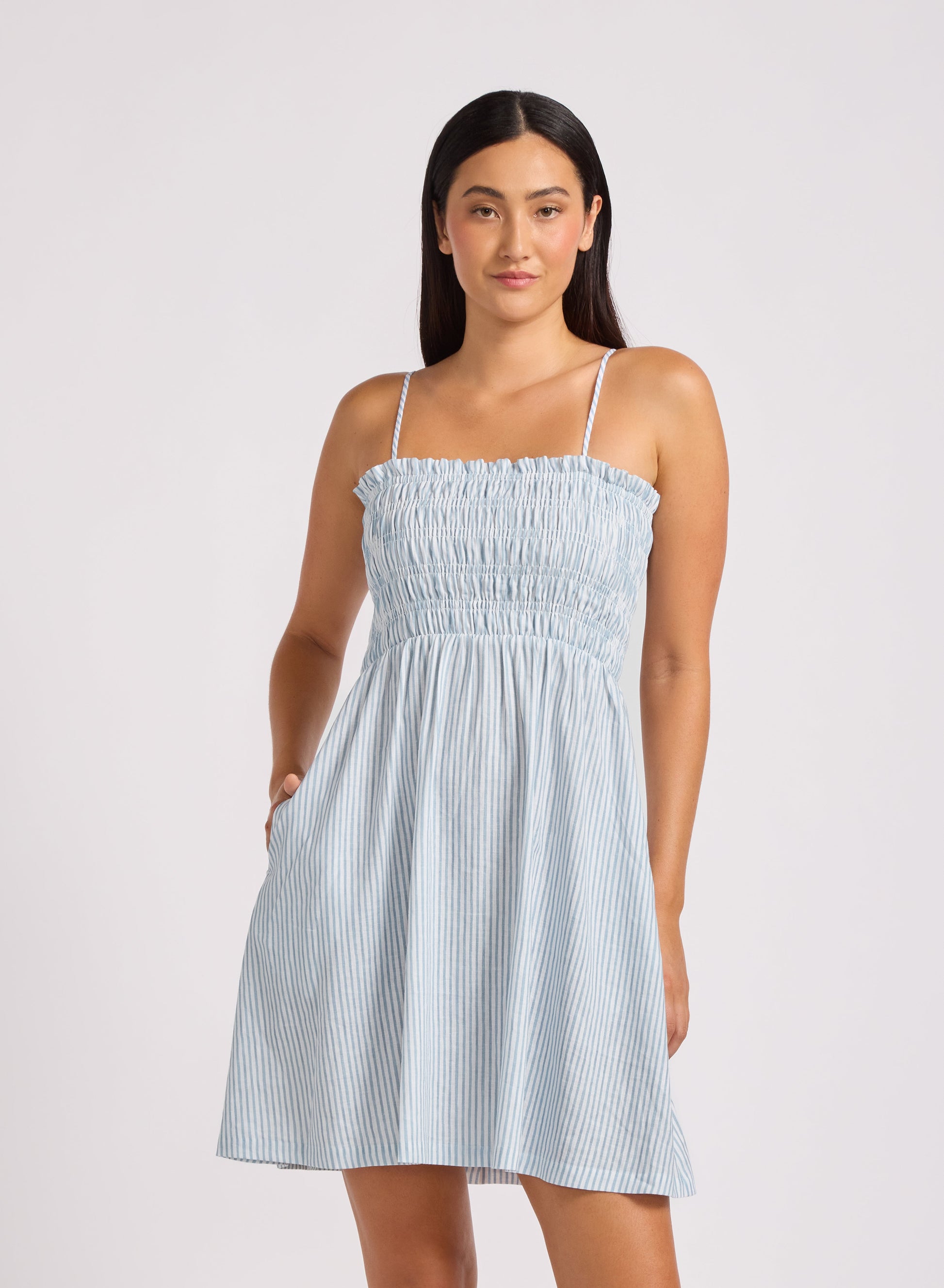 Beachclub Shirred Mini Dress