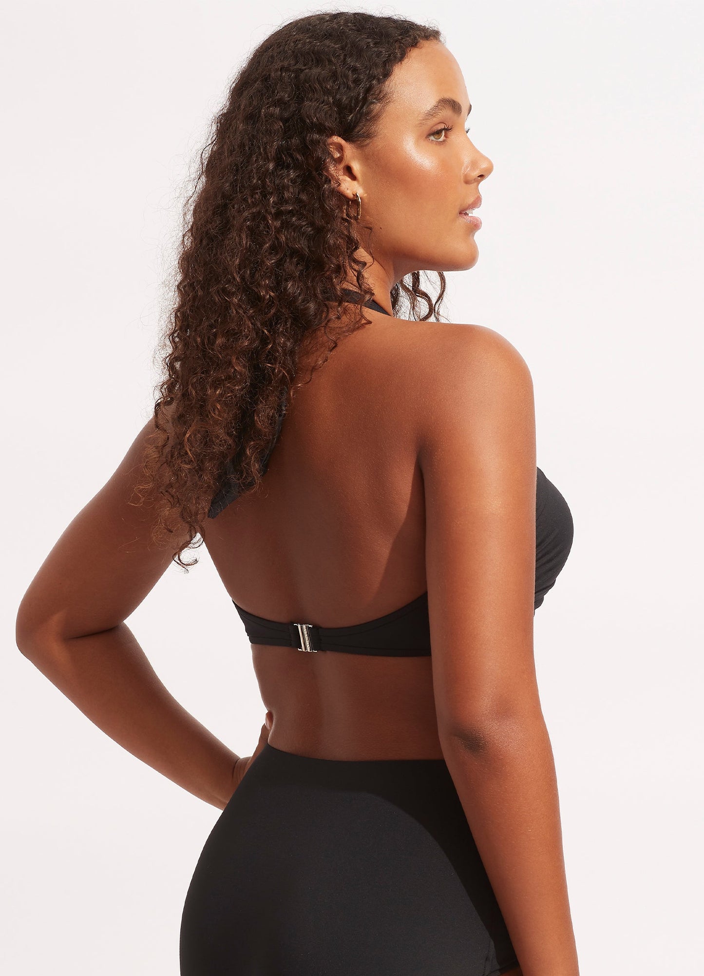 Seafolly Collective Halter Bandeau Bikini Top - Black