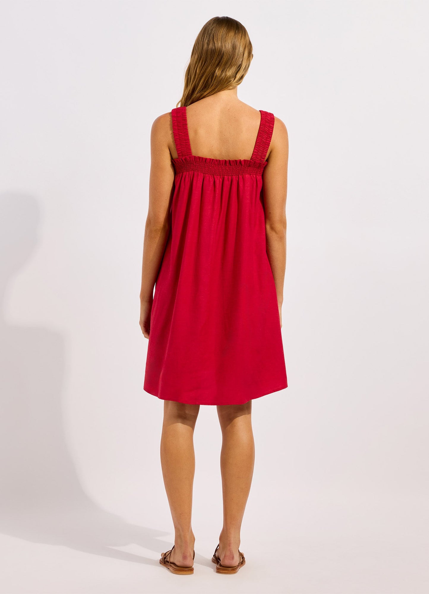 Beachedit Gathered Band Mini Dress