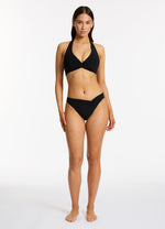Jetset Twist Front Hipster Bikini Bottom - Black